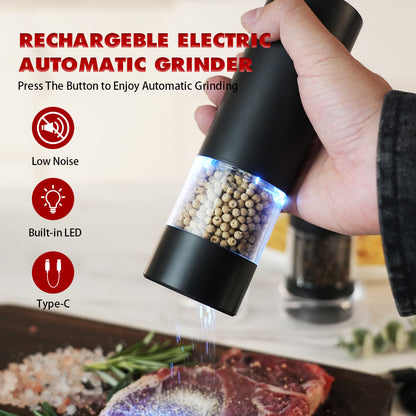 Holm Automatic Electric Salt and Pepper Grinder - One-Handed Spice Mill